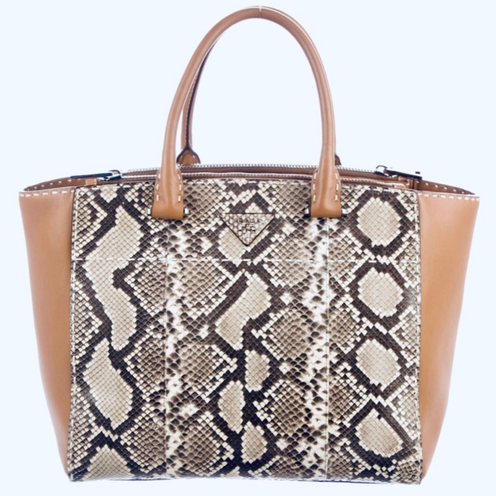 PRADA Rare Genuine Python City Twin Pocket Large Tote - Picture 3 of 13